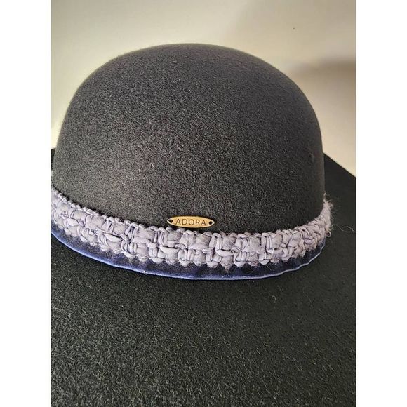 Adora black wool floppy hat - Picture 3 of 5